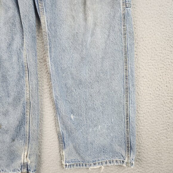 Y2K Carpenter Jeans Mens 34x30 Baggy Loose Workwear DESTROYED Denim THRASHED - Picture 8 of 16